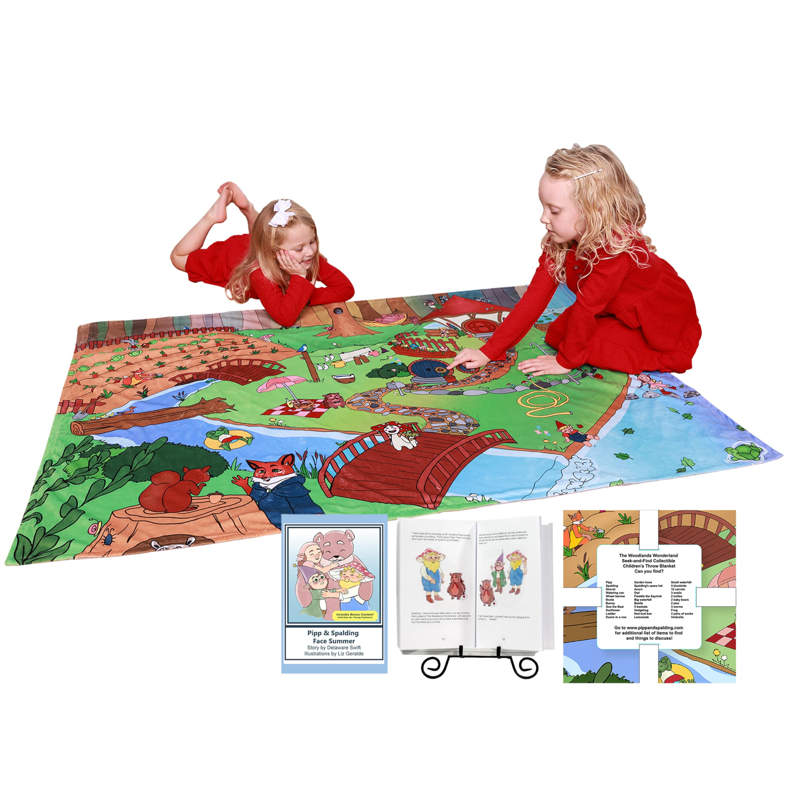 Pipp & Spalding Seek-and-Find Woodland Interactive Blanket, Toddlers and Kids Plus Activity Book, 40