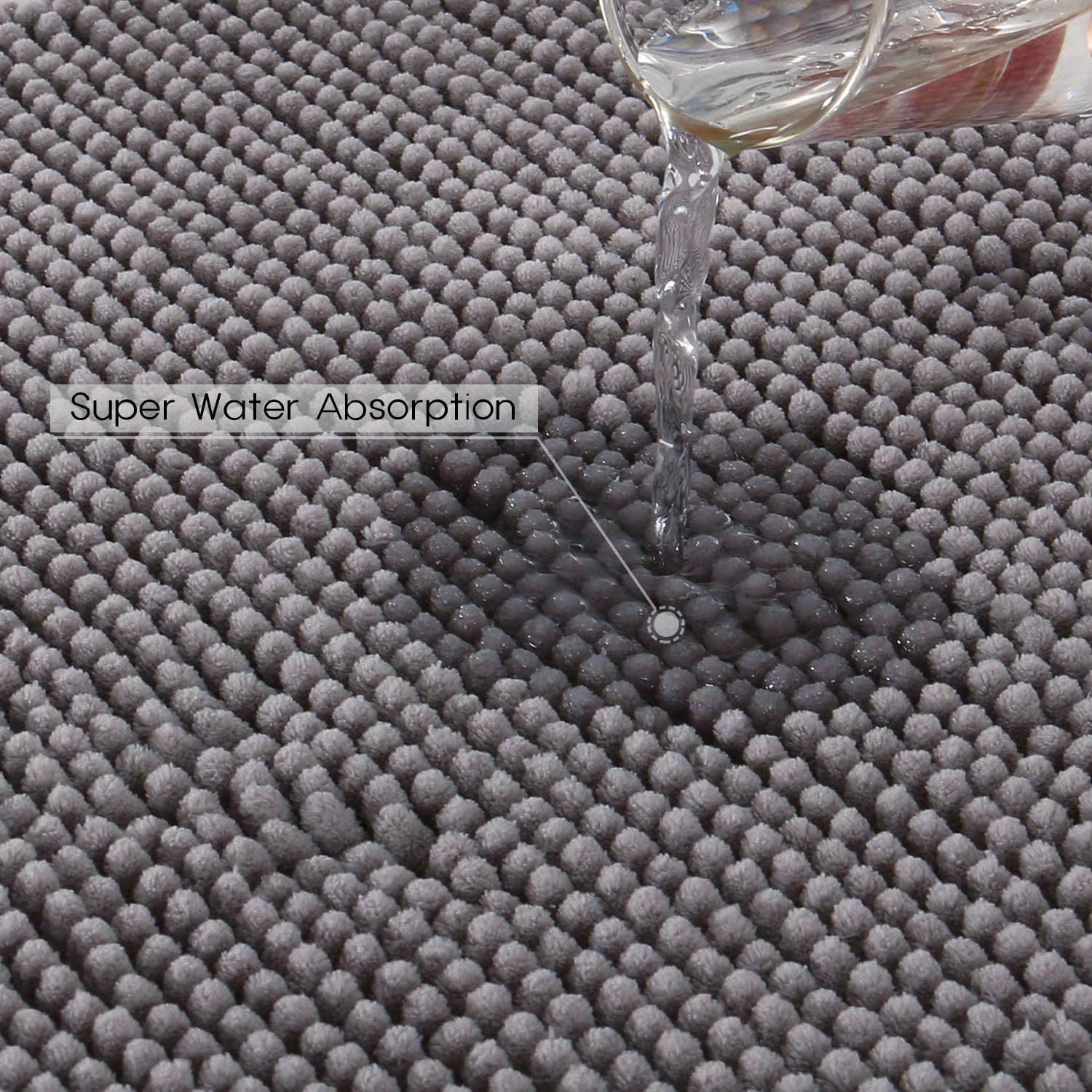 Tapis de bain extra large antidérapant en microfibre – Tapis de douche doux et lavable pour salle de bain, chambre à coucher et entrée – Tapis de bain moelleux pour un confort ultime
