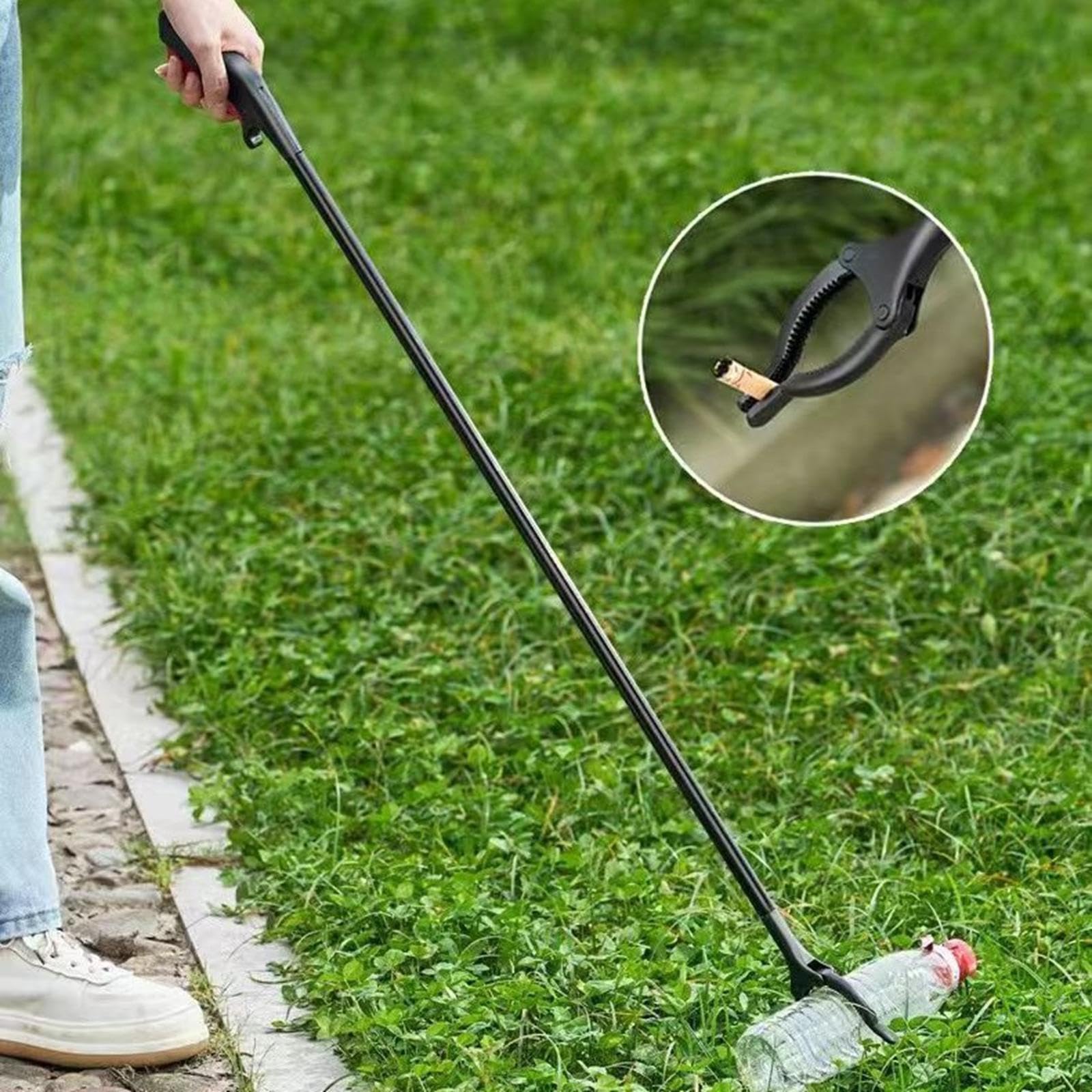 Pinza de Alcance Largo, Herramienta de Ayuda para Alcanzar Objetos con Agarre Fuerte, Recogedor de Basura Manual para Césped, Jardín Y Patio, 120cm de Longitud