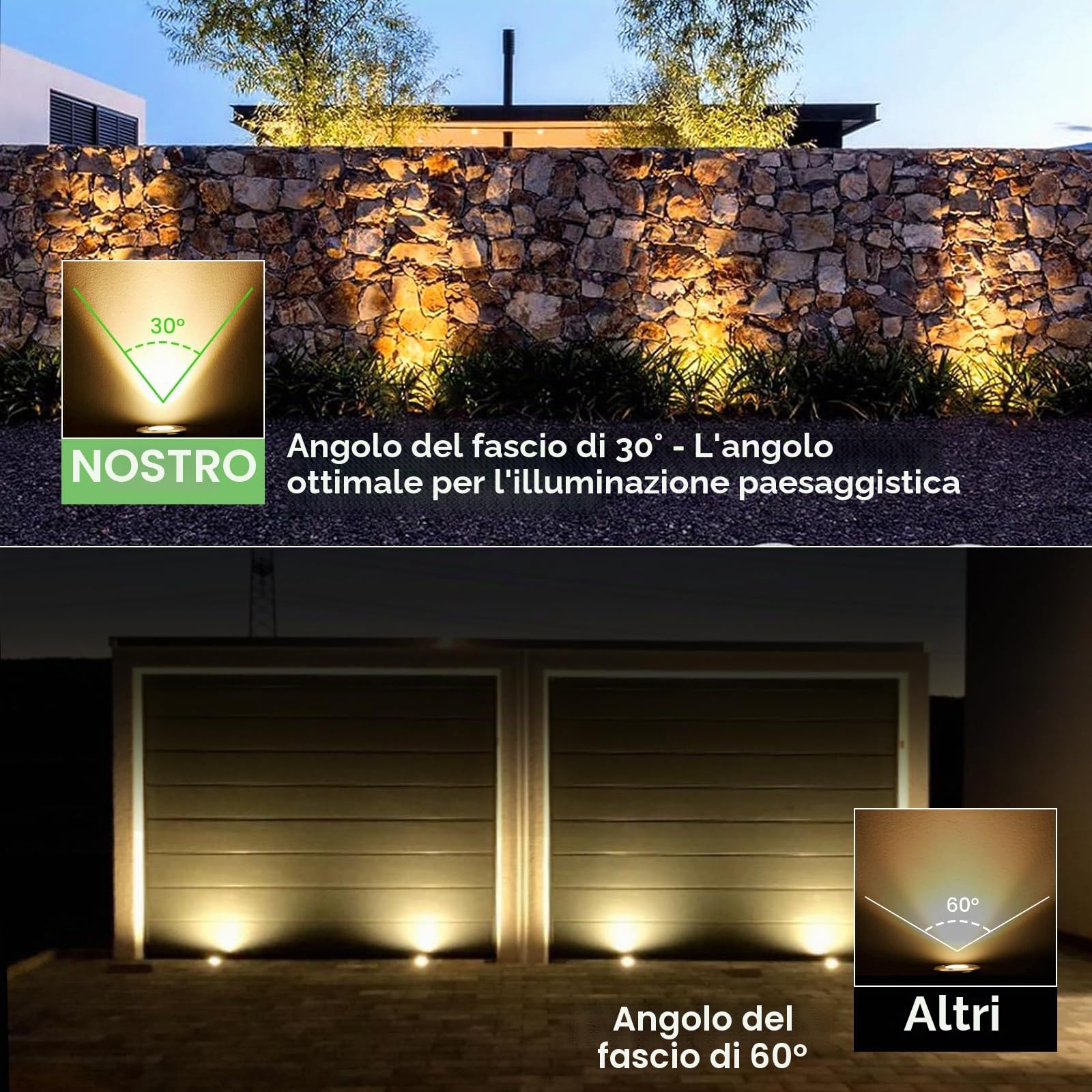 4pcs Segnapasso Led Esterno per Gu10 3w 230v Bianco Caldo 3000k, IP67 Impermeabile Faretto Segnapasso da Esterno, Faretti Incasso Esterni per Esterni, Giardino, Terrazza, Cortile, Passerella
