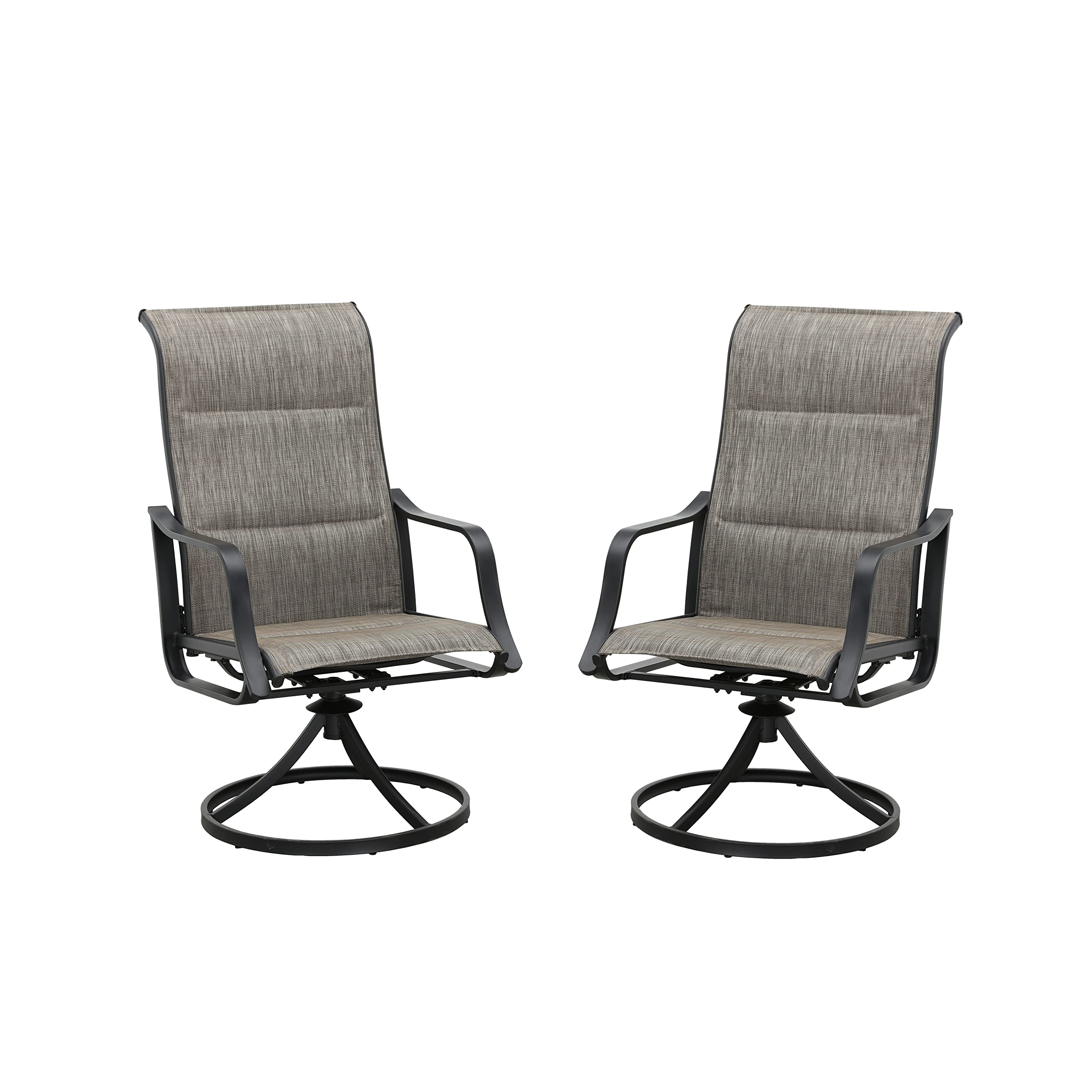 LOKATSE HOME2 PCS Outdoor Patio Swivel Dining Set with Textilene High Back for Backyard Deck Lawn and Garden