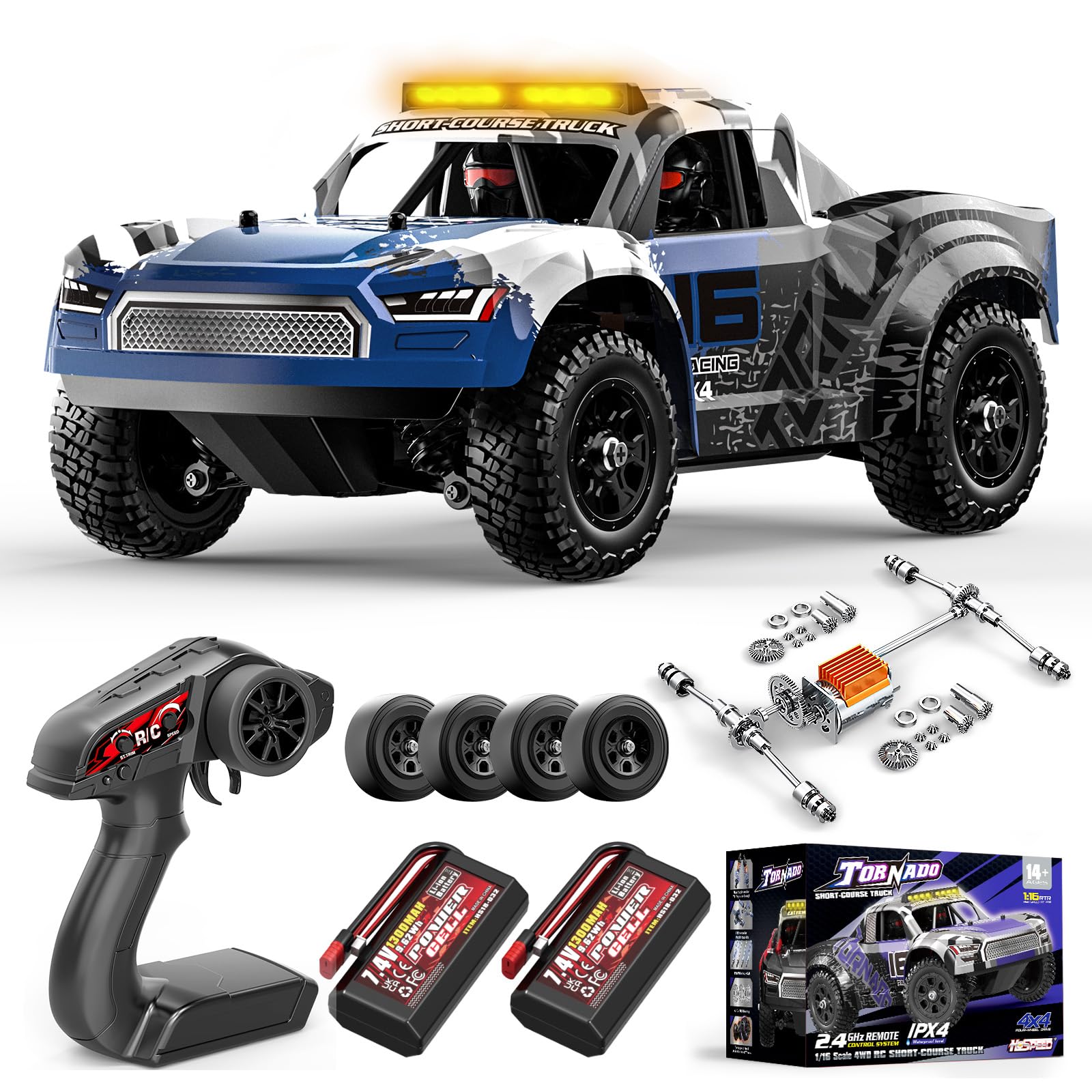 1 16 Scale RC Monster Truck 2 4GHz Remote Control Fast RC Car 36km h 4WD Off-Road Water-Resistant