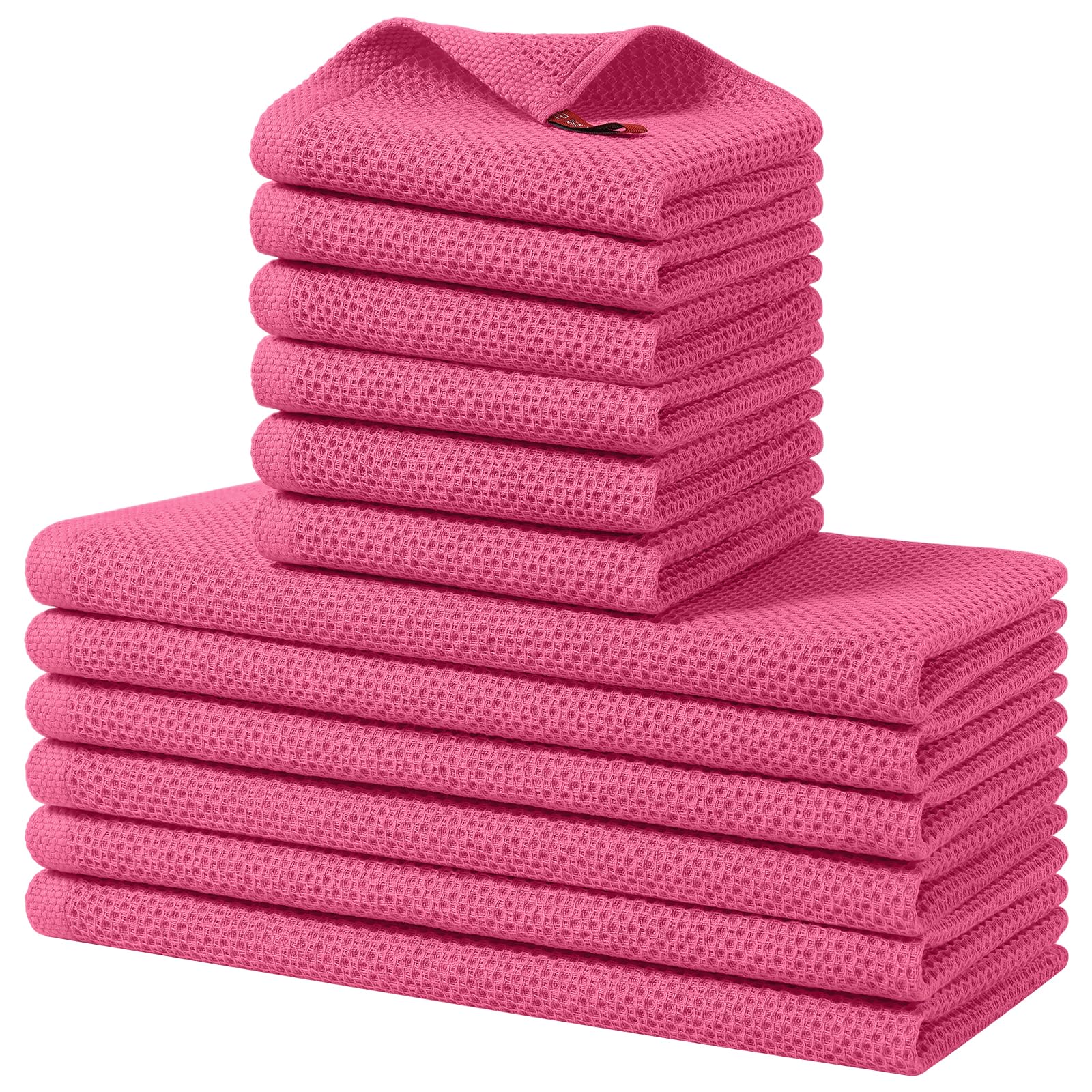 Homaxy 100% Cotton Kitchen Towels and Dishcloths Set, 12 x 12 Inches and 13 x 28 Inches, Set of 12 Bulk Kitchen Towels Set, Ultra Soft Absorbent Dish