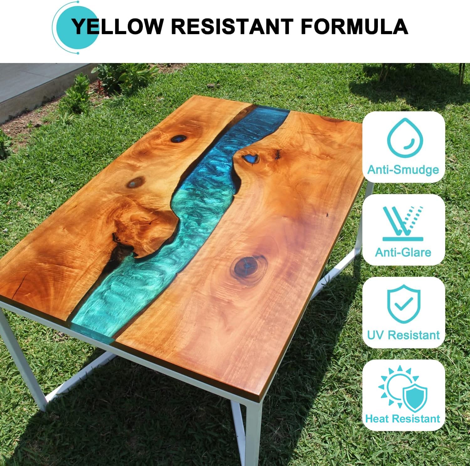 JDiction Resina epoxi, resina epoxi de alto brillo de 2 galones de resina transparente autonivelante y kit de endurecedor para hacer joyas, mesa, madera y manualidades de moldes