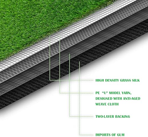 Miniatura 3 de ZGR HOME&GARDEN césped artificial de primera calidad, césped realista, césped sintético, césped grueso para mascotas, para interiores y exteriores,