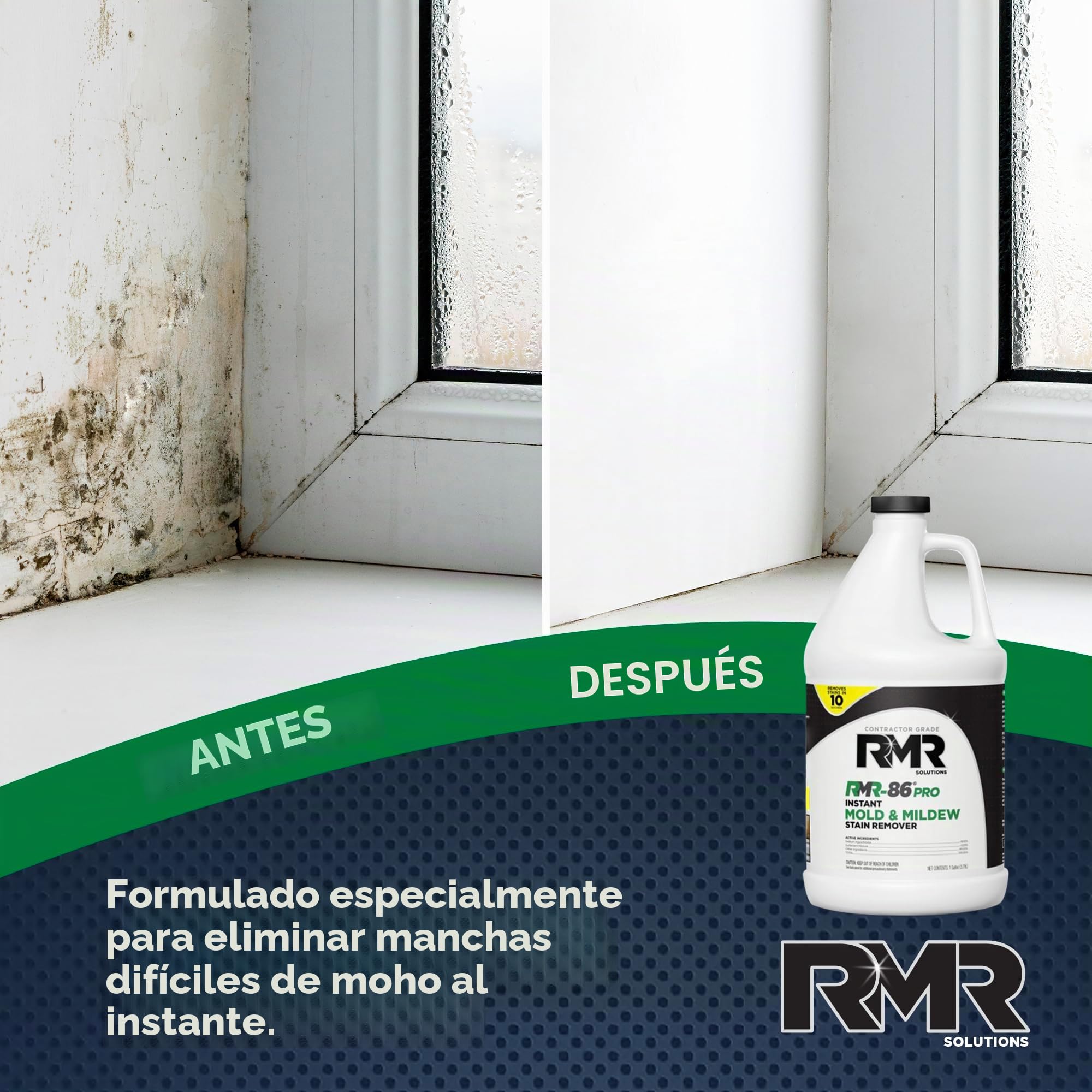 RMR-86 Pro - Solución de limpieza para eliminar manchas de moho y moho, fórmula de calidad profesional, 1 galón