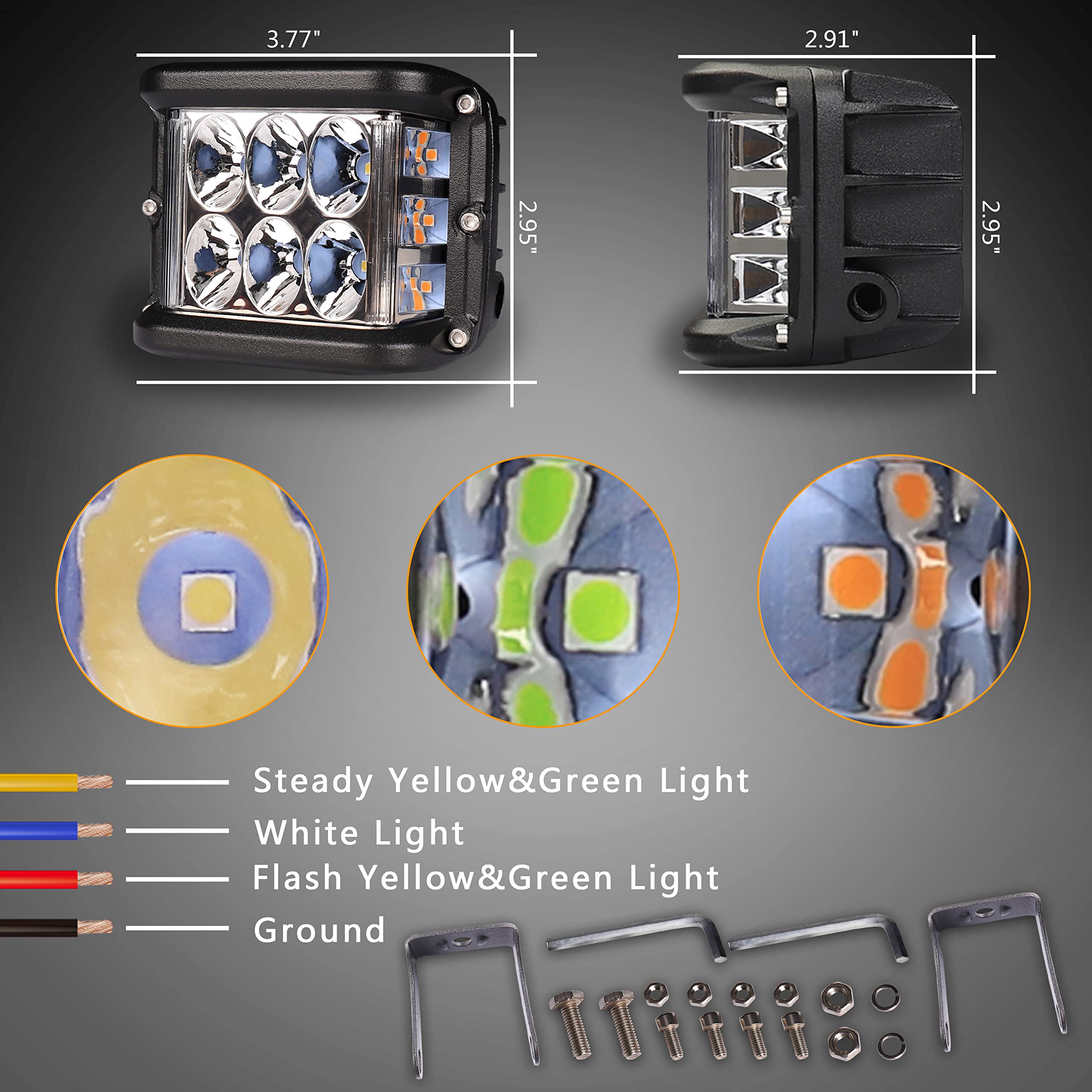 Snapklik.com : HOYUZA LED Pod Lights, 4inch Side Shooter LED Pods