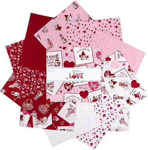 Riley Blake Designs Riley Blake Gnomes in Love - Apilador de 10 pulgadas (42 unidades), multicolor