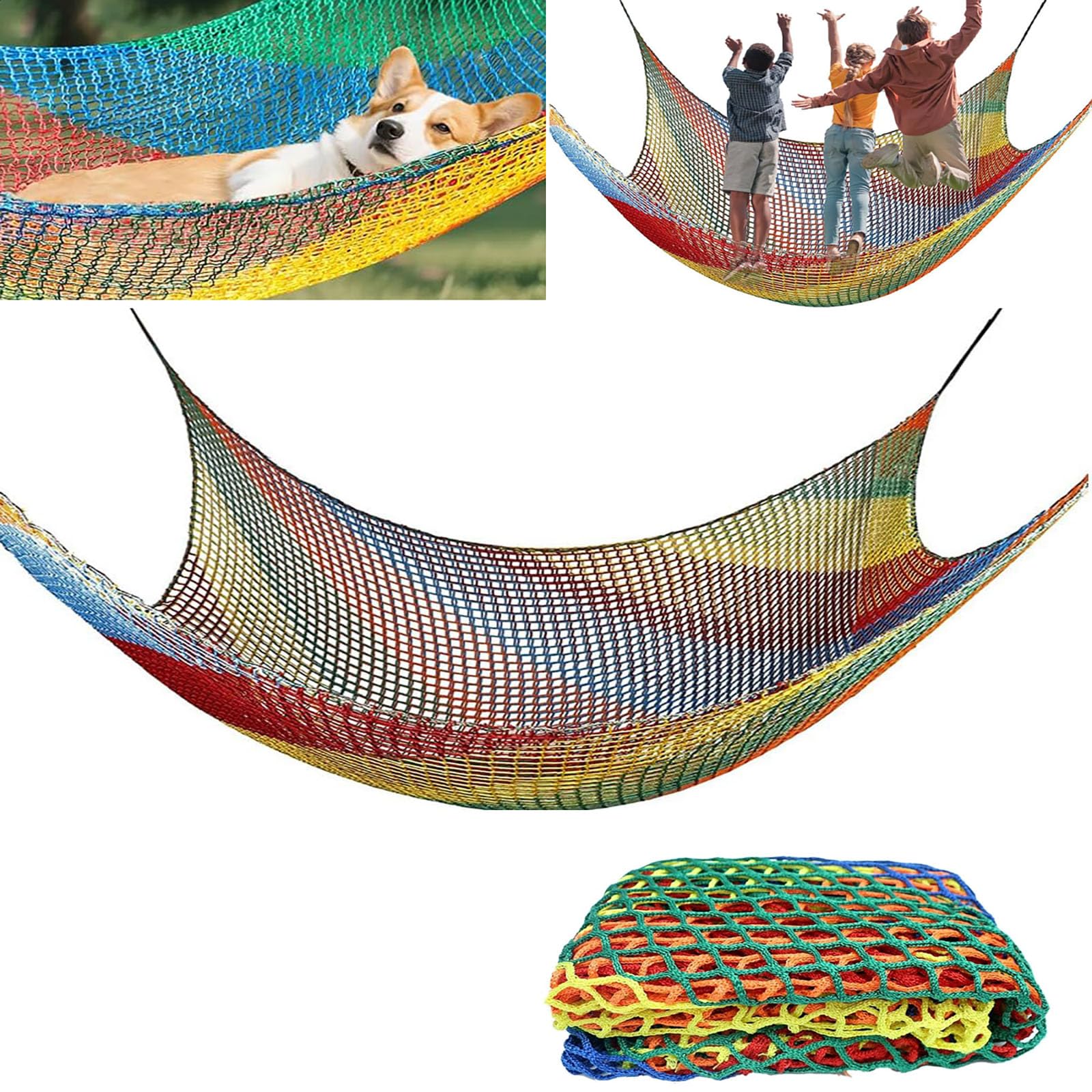 Playground Safety Net d'escalade De Cargaison Filet pour Les Enfants,Net d'escalade à Arrière-Cour Multicolores,Accessoires De Cabane dans Les Arbres (Multicolore, 1x2m)