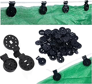 RXFFNMFS 50 Pcs Reusable Shade Cloth Clips, Shade Cloth Heavy Duty Lock Grip, Easy Switching Shade Cloth Fix Plastic Clamp, Fence Fabric Clips for Greenhouse Outdoor Garden Netting, Sun Shade Net
