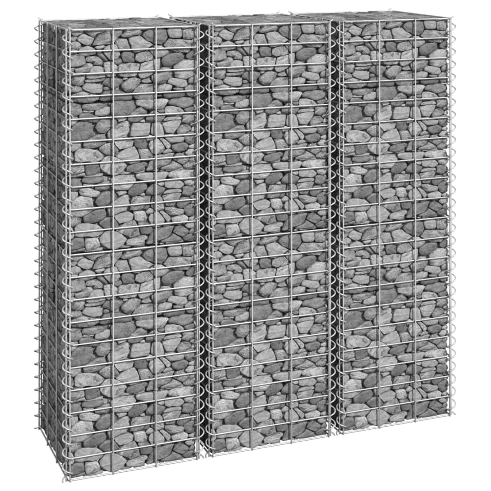 ShGaxin Gabionen-Hochbeete 3 STK. 30x30x100 cm Eisen, Pflanzkübel, Kräuterbeet, Hochbeete-kit, Pflanztrog, Vertikalbeet, Pflanzgefäße - 151249