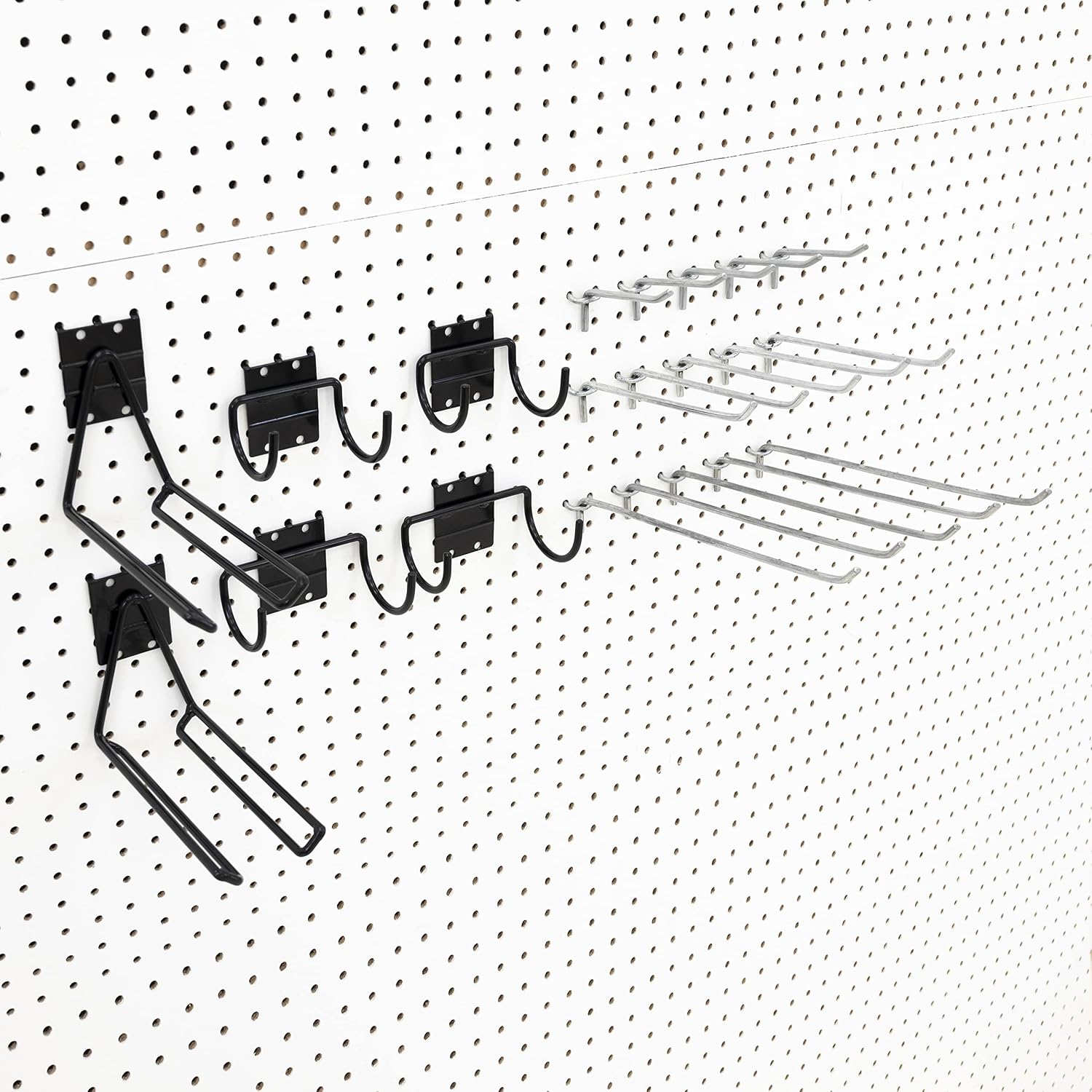 Premier Large Drill Pegboard Utility Hook Pack, Includes: Five (5) Heavy-Duty Drill Garage Utility Hooks and Fifteen (15) Extra-Heavy-Grade Pegboard Hooks (Quantity 1) (1)