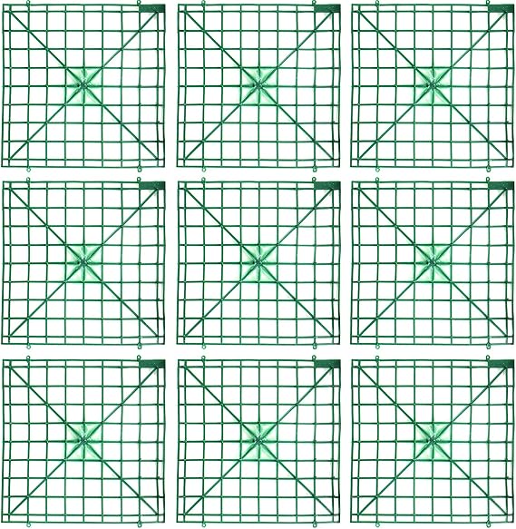 Artificial Flower Grid Panels,DIY Flowers Wall Frames,Flowers Wall Arches Backdrop,Plastic Fences Frames for Wedding Party Flower Grids,Artificial Flowers Plant Base,12Pieces,10x10 Inches