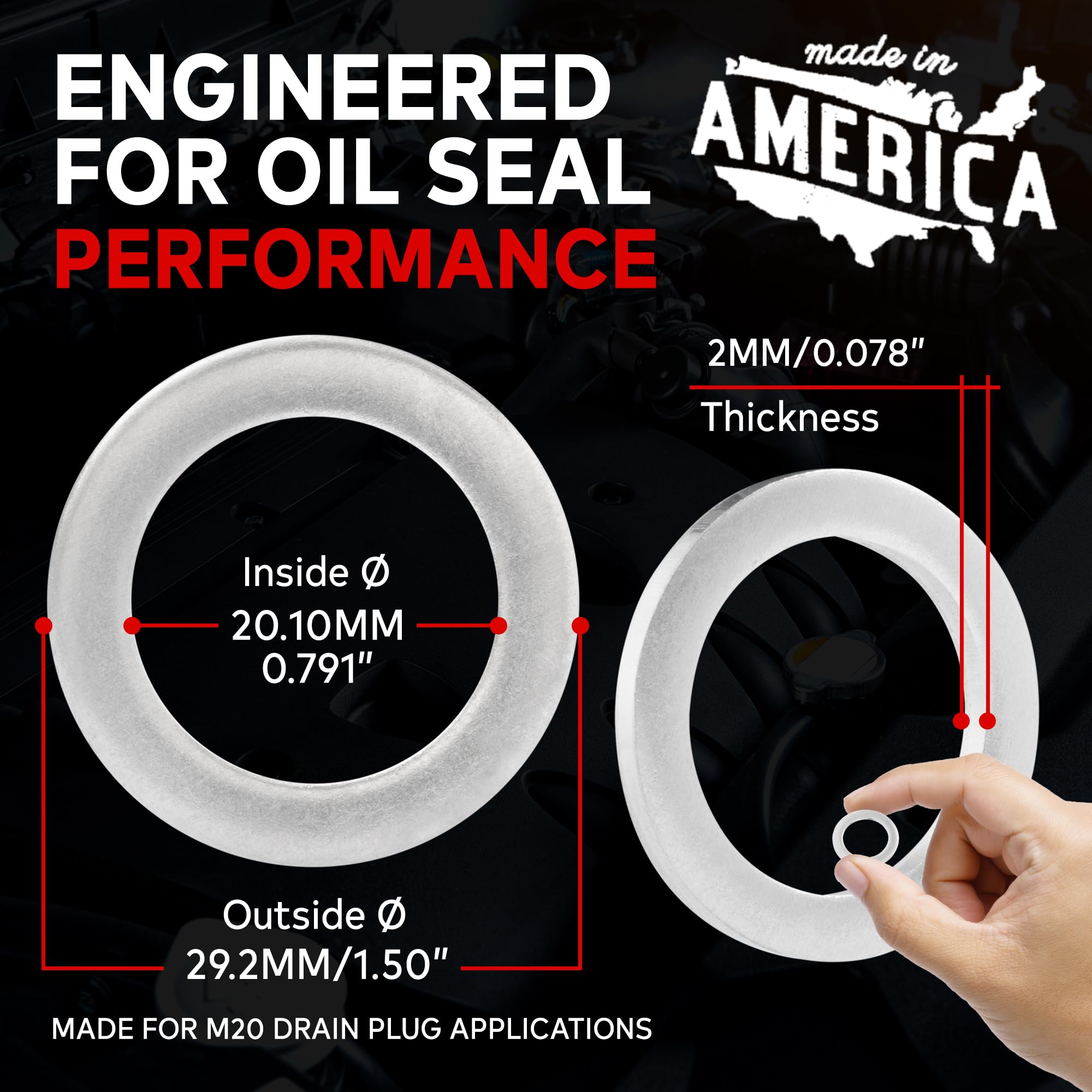 Amazon.com: VOTEX M20 20MM Oil Drain Plug Crush Washer Gasket Seal