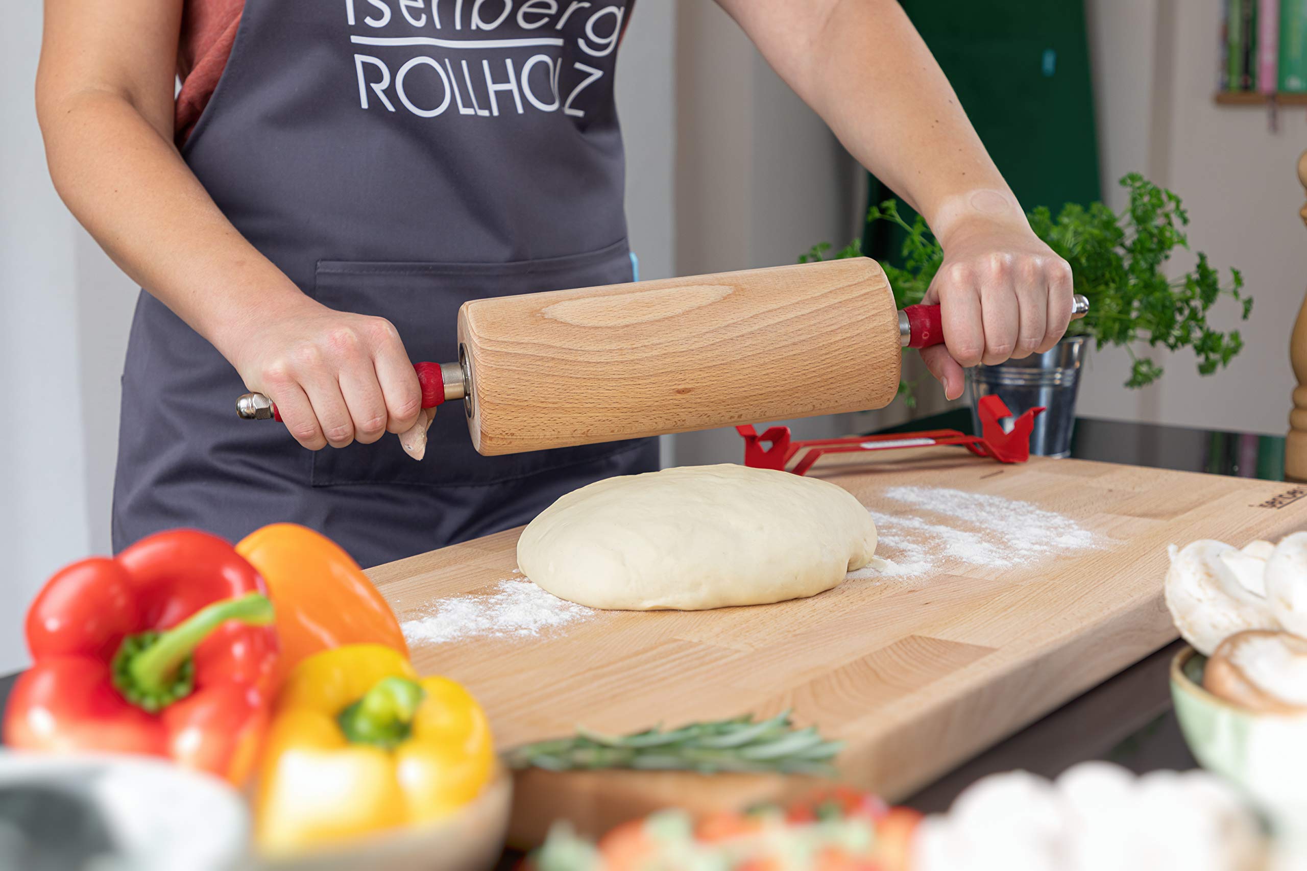 Teigroller Rollholz Wellholz mit Edelstahlkugellager Buche Walzenlängen 25 cm Isenberg
