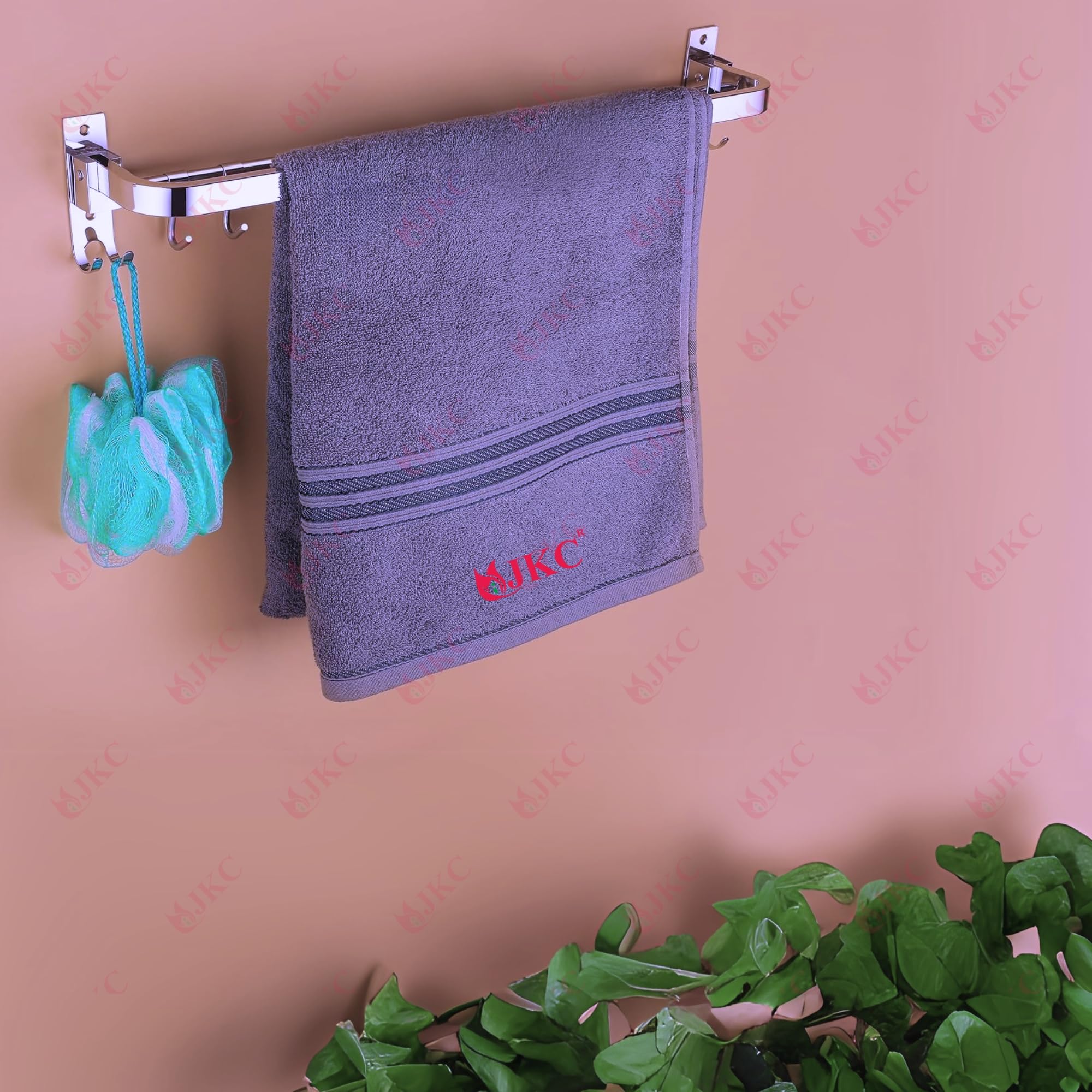 JKC SS Glossy 24 inch Folding Towel Hanger, Bathroom Hangers for Clothes, Bathroom Towel Hanger for Wall 4