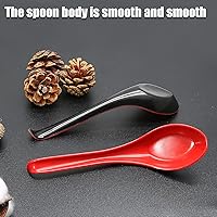 Vista 4 de 8 cucharas de sopa Wonton, cucharas de sopa de sopa, cucharas de sopa de soba de fideos de arroz chino japonés miso ramen, cucharas de melamina