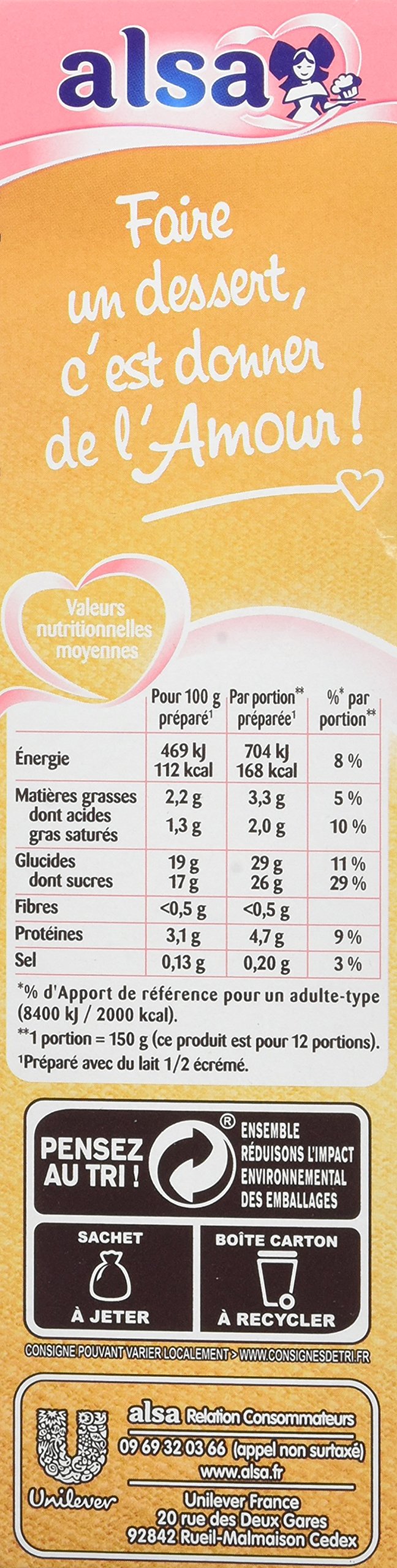 Alsa Préparation Crème Anglaise Vanille des Isles 3 Sachets 300g - Lot de 3