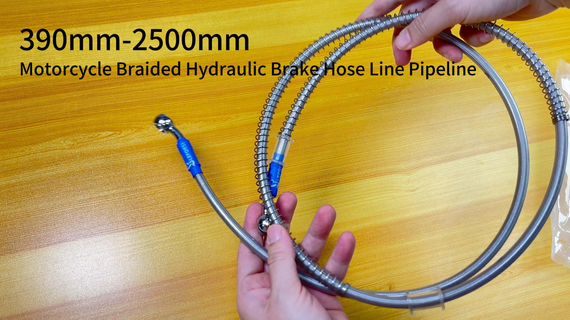 S SYUU 1500mm 150cm M10 Reinforced Hydraulic Brake Oil Hose Line Banjo Fitting - View #4