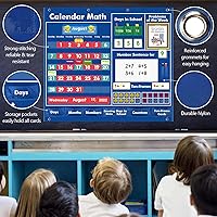 Vista 3 de KIKIGOAL Calendario diario de matemáticas para el aula, tabla de bolsillo educativa, materiales didácticos para actividades diarias de matemáticas