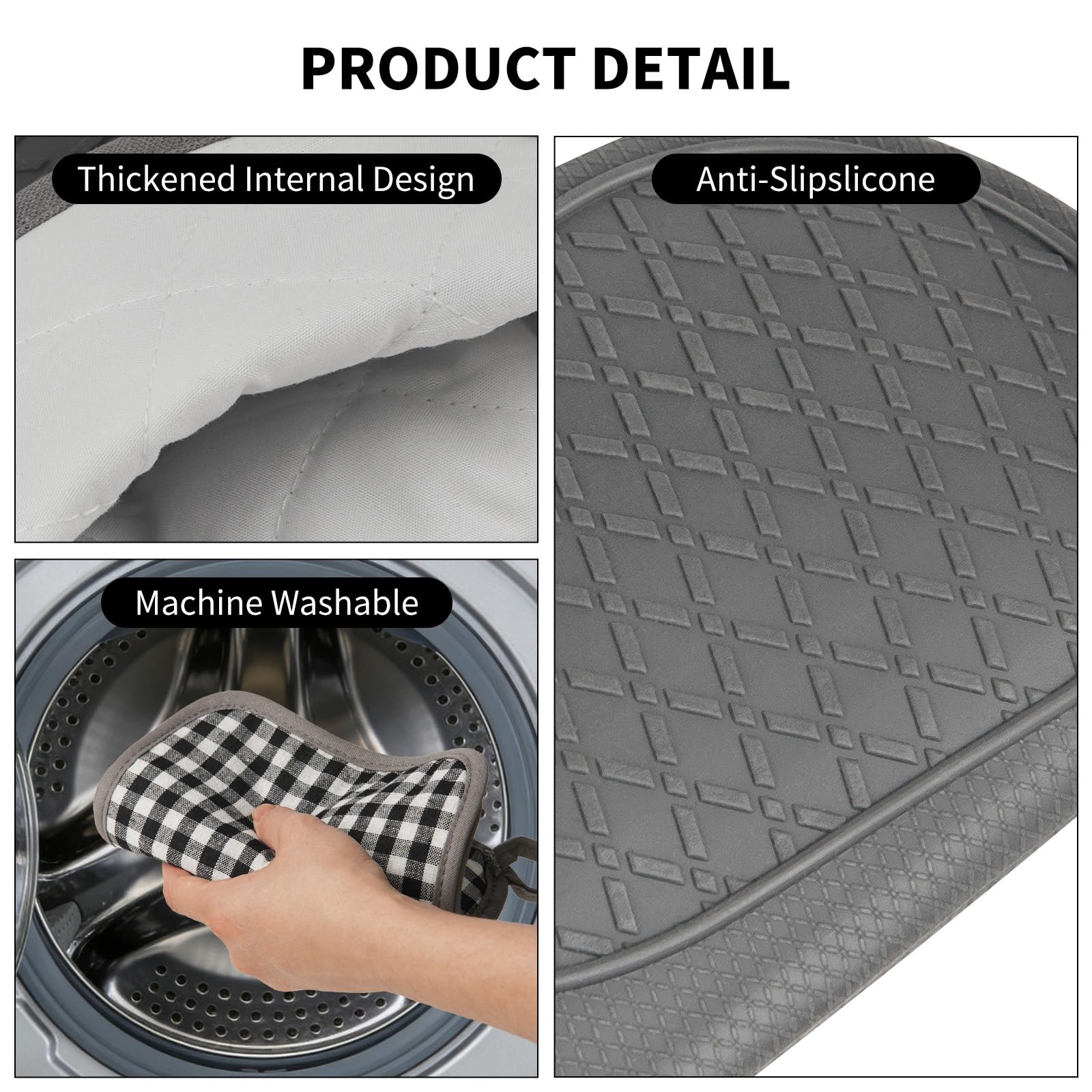Tifanso Plaid Ofenhandschuhe und Topflappen 4-teiliges Set, Ofenhandschuhe Handschuhe Hitzebeständig mit rutschfester Silikonoberfläche zum Kochen Backen Grillen, Baumwolle Topflappen Pads für Küche