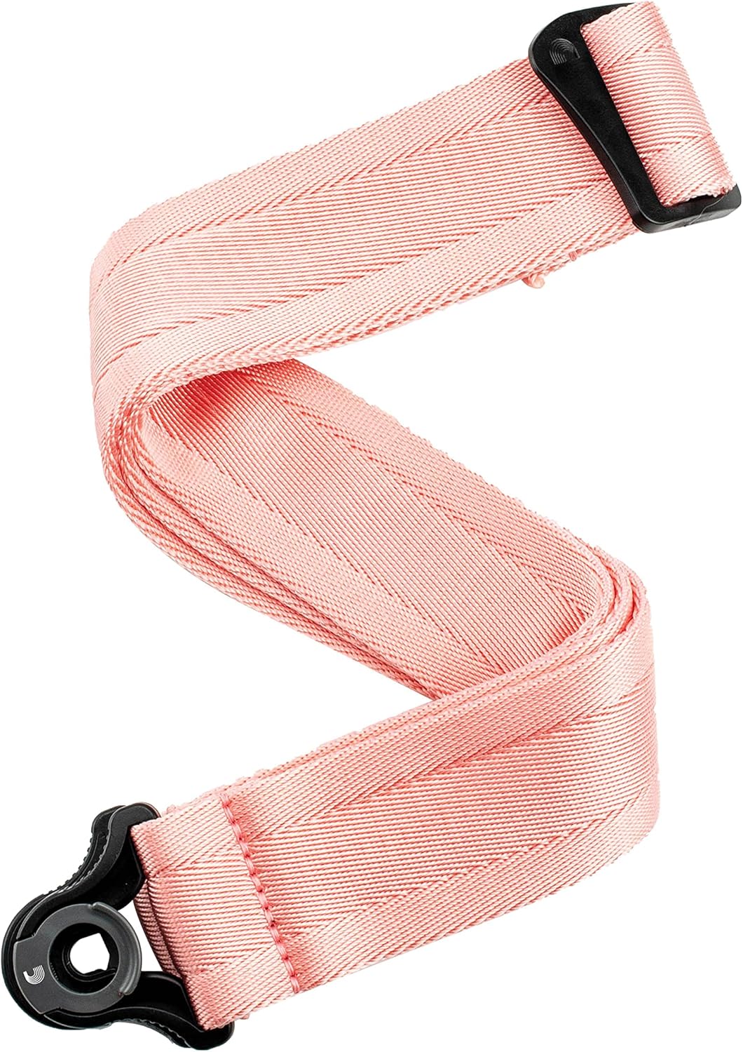 D'Addario Auto Lock Guitar Strap - Acoustic & Electric Guitar Accessories - Easy to Use Auto Locking Guitar Straps - Uses Existing Guitar Strap Buttons - Nylon - Rose New Rose Nylon