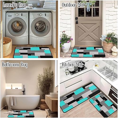 Miniatura 40 de Juego de 2 tapetes de cocina de Navidad, tapete de cocina con respaldo antideslizante, tapete de cocina decorativo lavable para decoración