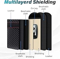 Vista 4 de BFXM Faraday - 2 bolsas para llaves de automóvil, bolsa de bloqueo de señal RFID, protector antirrobo, funda bloqueadora de señal de teléfono