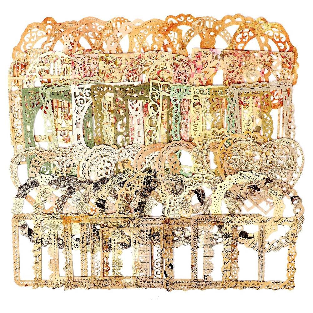 Vjsujehgy 60Pcs Scrapbook Cutouts Paper Lace Vintage Scrapbooking Supplies Scrapbooking Lace Frames & Borders
