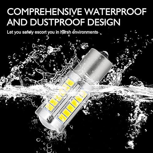 Miniatura 4 de cerfioo Pack-4 - Señales direccionales LED 1157 para automóvil, iluminación 33SMD de 12 V, luces de marcha atrás, luz de freno trasera,