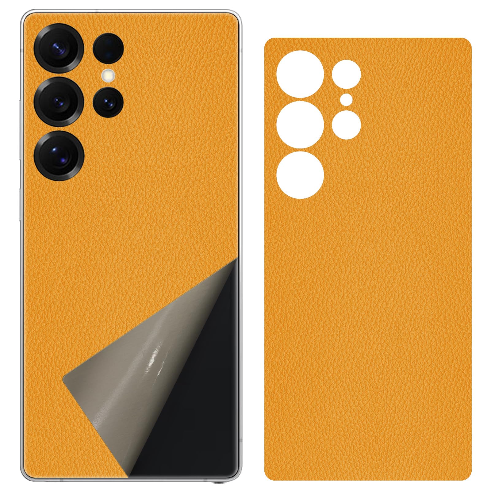 SUKIDIOVQ for Samsung Galaxy S25 Ultra Skin Wrap Leather Strip 3M Phone Sticker Ultra Thin Slim Ultralight Decal Glass Protector Film Protective for