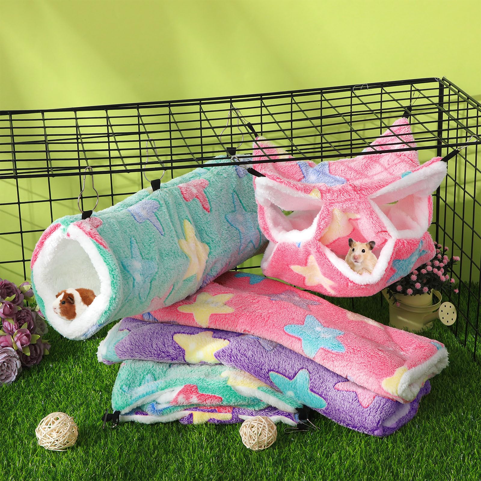 Abbylike Amache da appendere per topi e porcellini d'India, 9 pezzi, per furetti, furetti, piccoli animali domestici, tunnel aliante, giocattolo per porcellini d'India, furetti, furetti, cincillà
