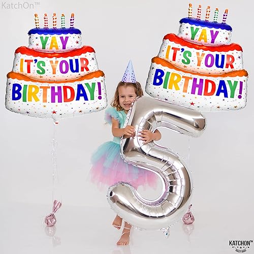 Miniatura 7 de KatchOn, Globo gigante de feliz cumpleaños, 40 pulgadas, paquete de 2, globos impresos de feliz cumpleaños, globo Yay para decoraciones de feliz