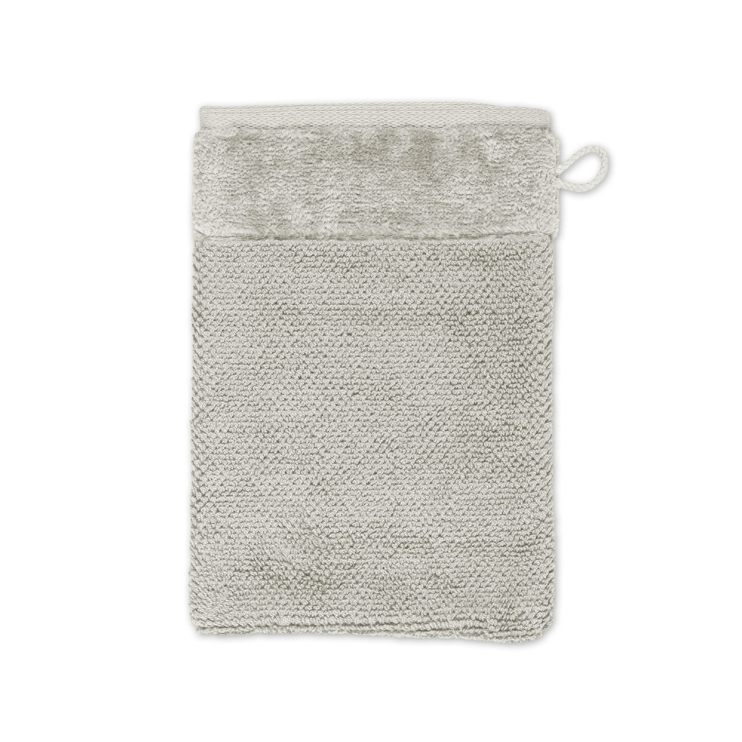 Möve Bamboo Luxe Waschhandschuh 15 x 20 cm aus 60% Baumwolle / 40% Viskose aus Bambus-Zellstoff, Silver Grey