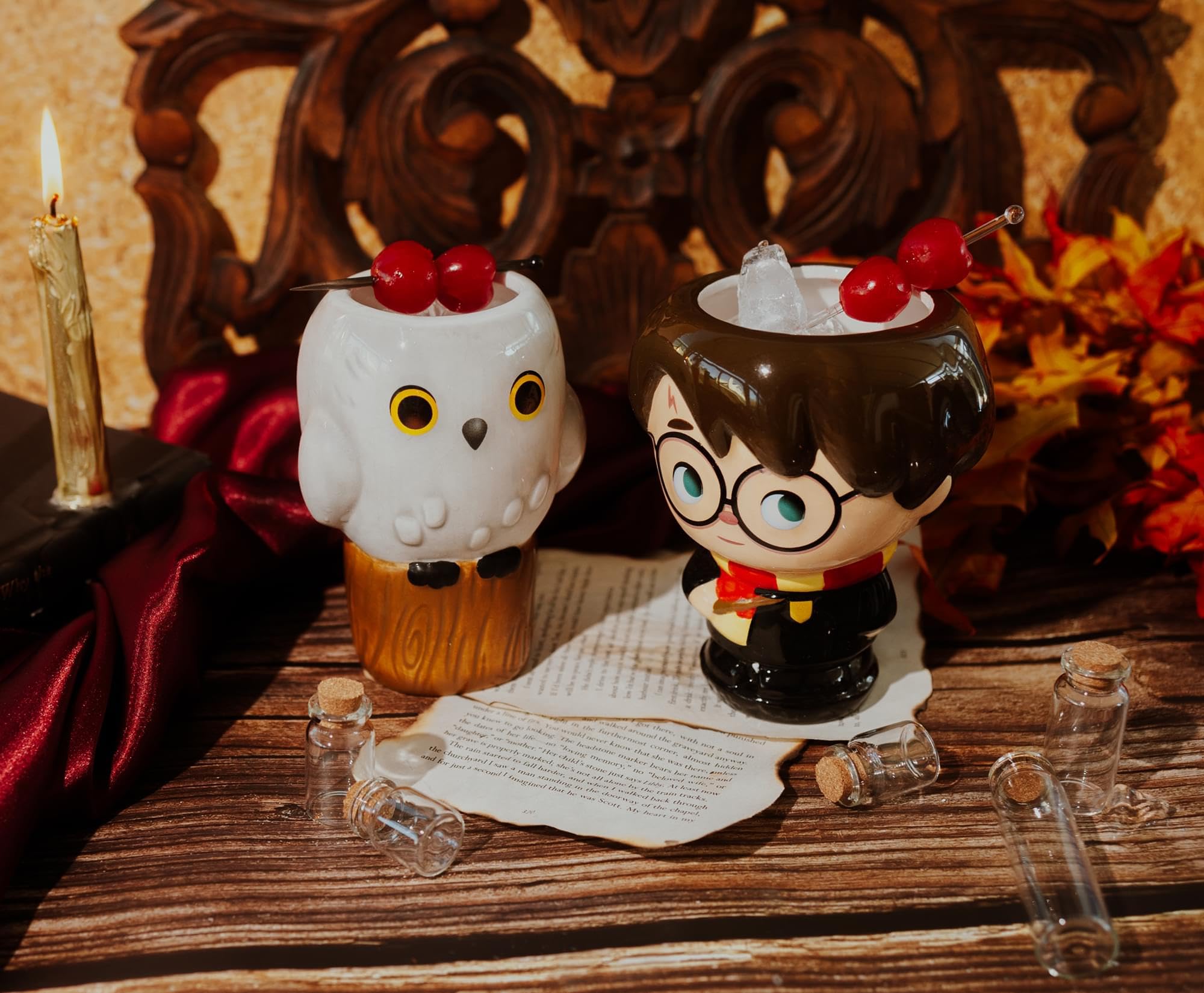 Tasse Harry Potter Hedwige Ensemble Tasse, Sous-Tasse & Cuillère Cœur I 42cl Blanc Vaisselle Harry Potter