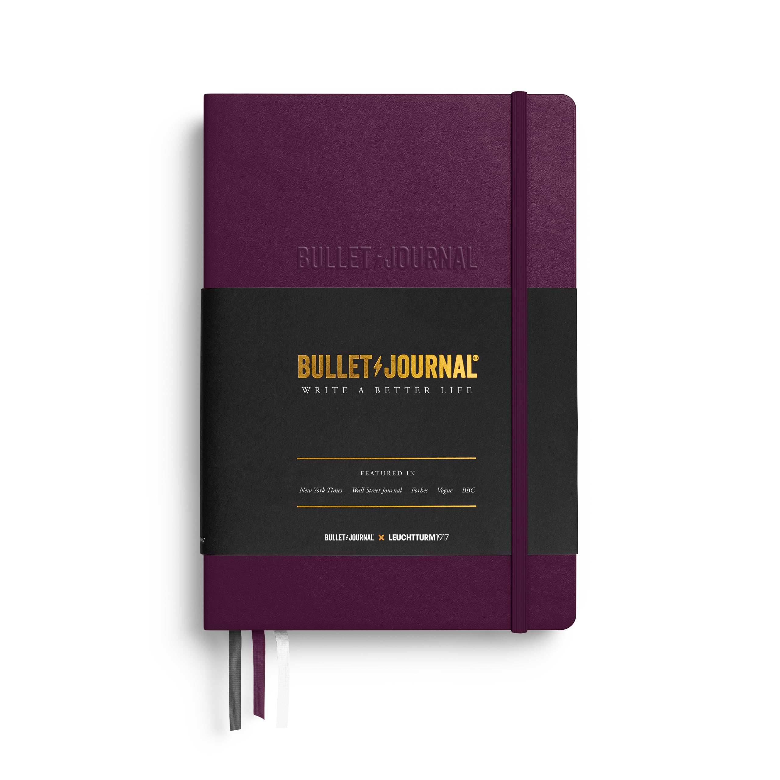 LEUCHTTURM1917 The Official Bullet Journal Edition 2 - Notebook Built for BuJo, Medium A5 204 Pages of 120gsm Paper, with Bujo Pocket Guide (Purple26) — image 1