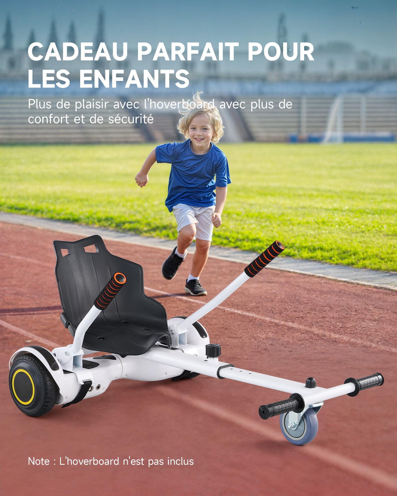 CO-Z Hoverkart pour Hoverboards Électrique, Siège de Hoverboard Réglable Noir/Blac/Bleu/Rose, Cadeau pour Enfant Adults