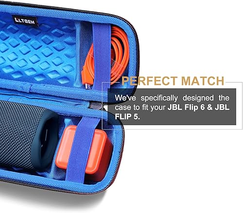 Miniatura 8 de LTGEM EVA Estuche de transporte duro para JBL FLIP 5 Altavoz Bluetooth portátil impermeable - Azul