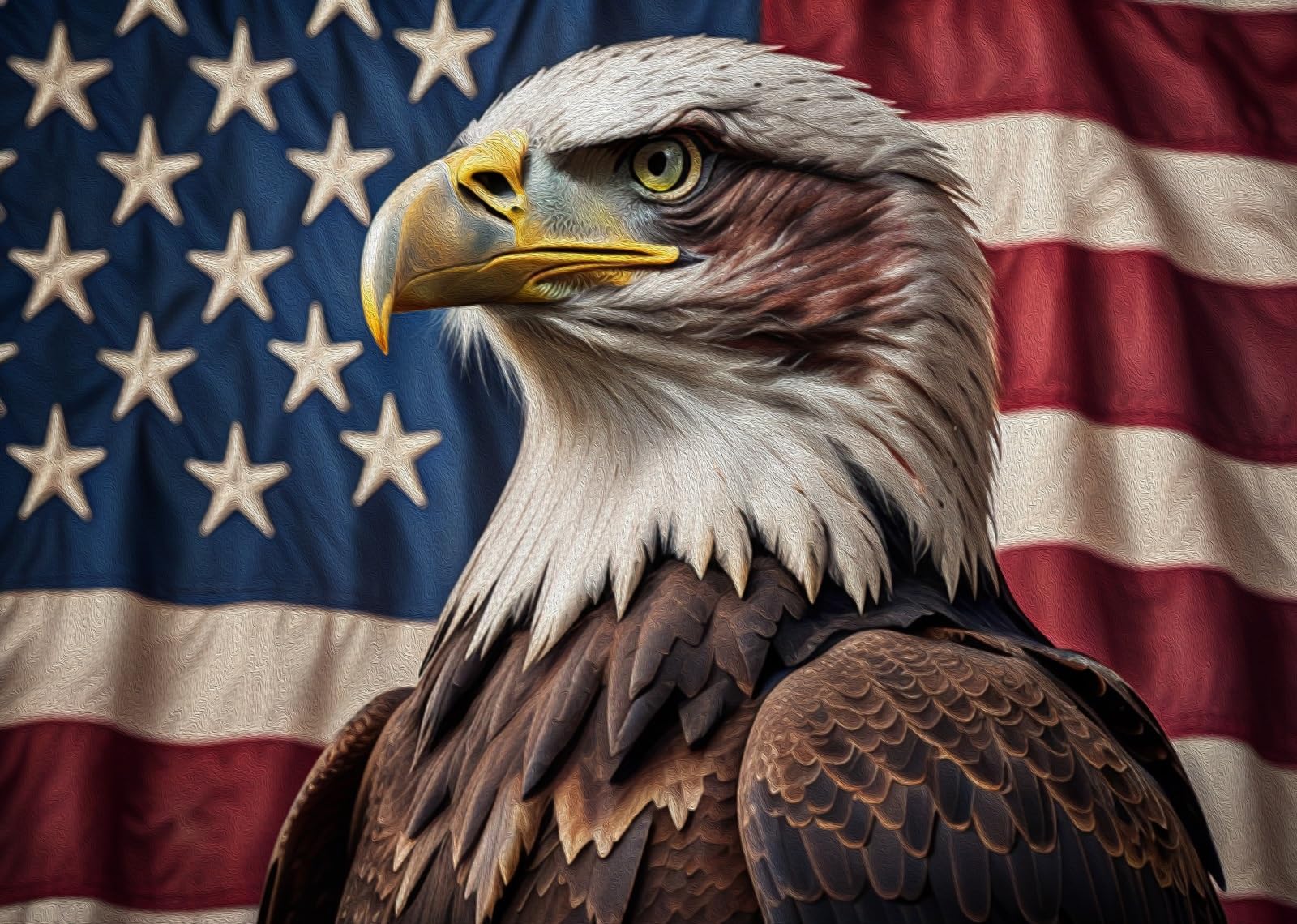 chnywork 20x10ft Bald Eagle Photo Backdrop US Flag National Holiday American Flag Stars and Stripes Background American Memorial Day Events Theme