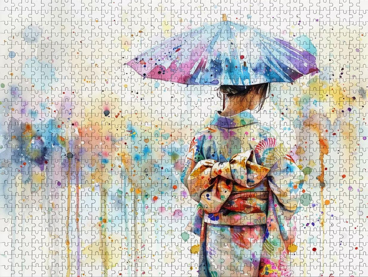 Kolorowe puzzle dla dorosłych, 3000 elementów, "zrób to sam", 122 x 81 cm, drewniane puzzle dla całej rodziny, duże dekoracyjne puzzle i prezenty, inteligentne puzzle, prezent dla dziewcząt (kobiety
