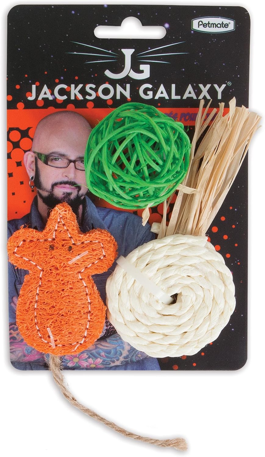 Petmate Jackson Galaxy Natural Play Time Ball, 3-Pack