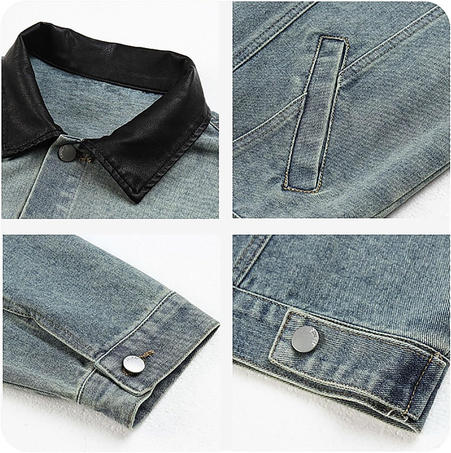 メンズ ダメージ加工 デニムジャケット ウォッシュ加工 カジュアル オーバーサイズ トラッカーコート 春秋ファッション アウター 軽