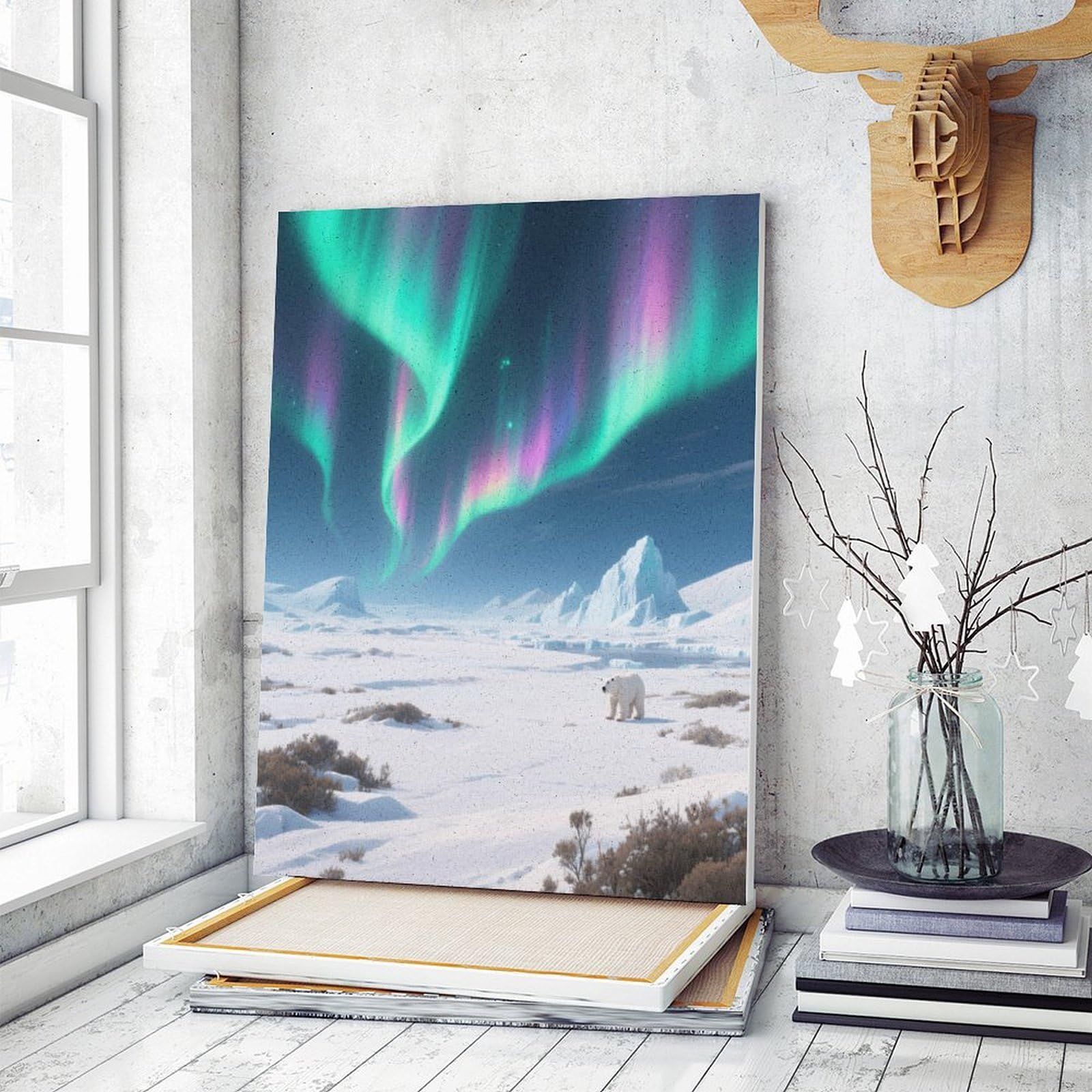 KOAYUBFC Polar Wasteland Malen nach Zahlen Kit für Erwachsene Anfänger Erwachsene Malen nach Zahlen Kits auf Leinwand DIY Acryl Ölfarben Malerei mit Pinseln als Geschenk Home Wall Decor