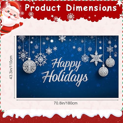 Miniatura 2 de Cartel de Feliz Navidad de 71 x 43 pulgadas, decoración para exteriores, fondo azul, vacaciones, fiesta de Navidad, patio, porche, decoración de