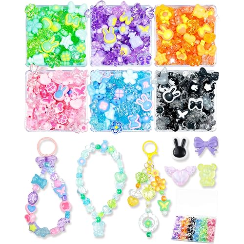 FIVEIZERO 480PCS Assorted Acrylic Beads for Jewelry & Bracelet Making