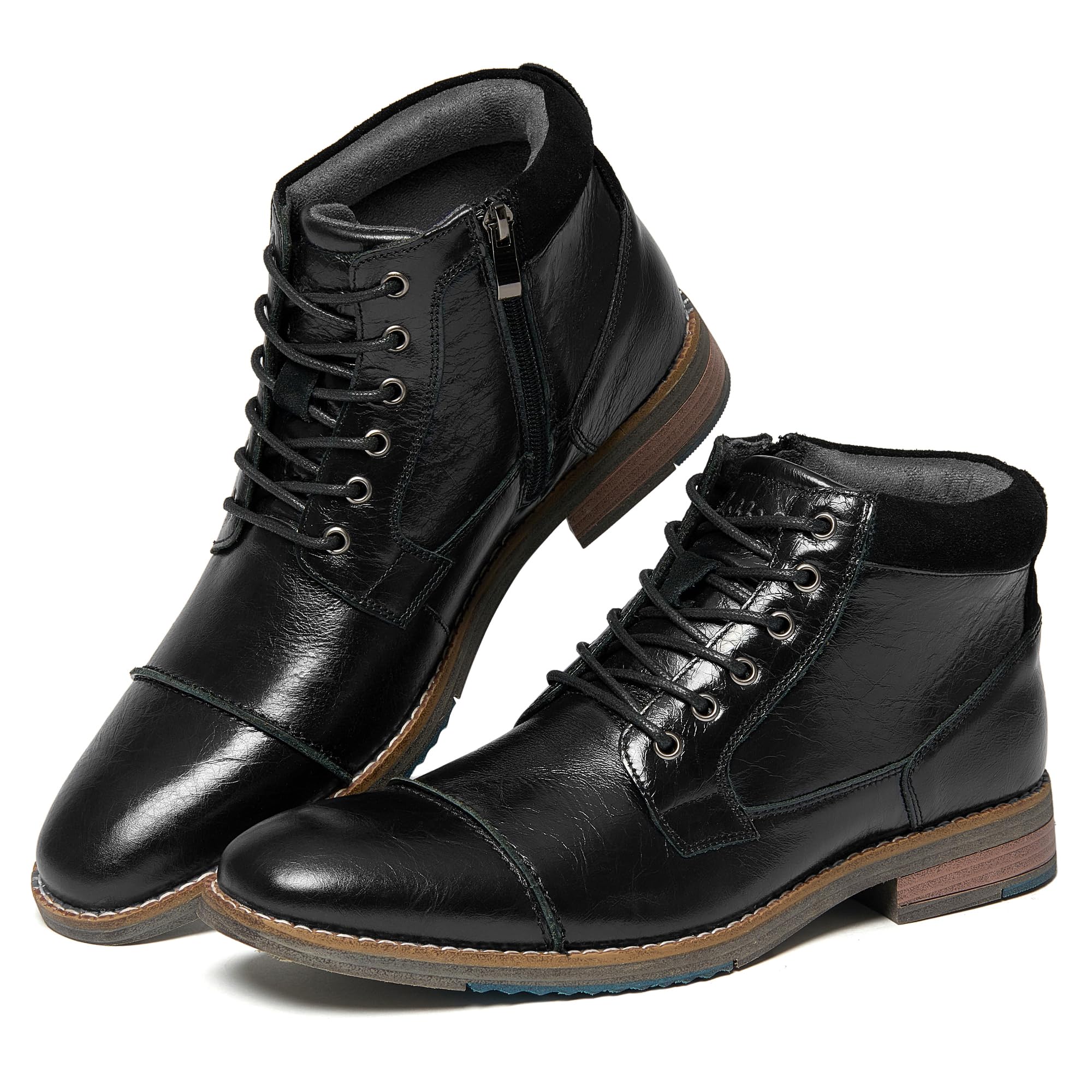 Arkbird Mens Dress Boots Genuine Leather Cap Toe Ankle Boots