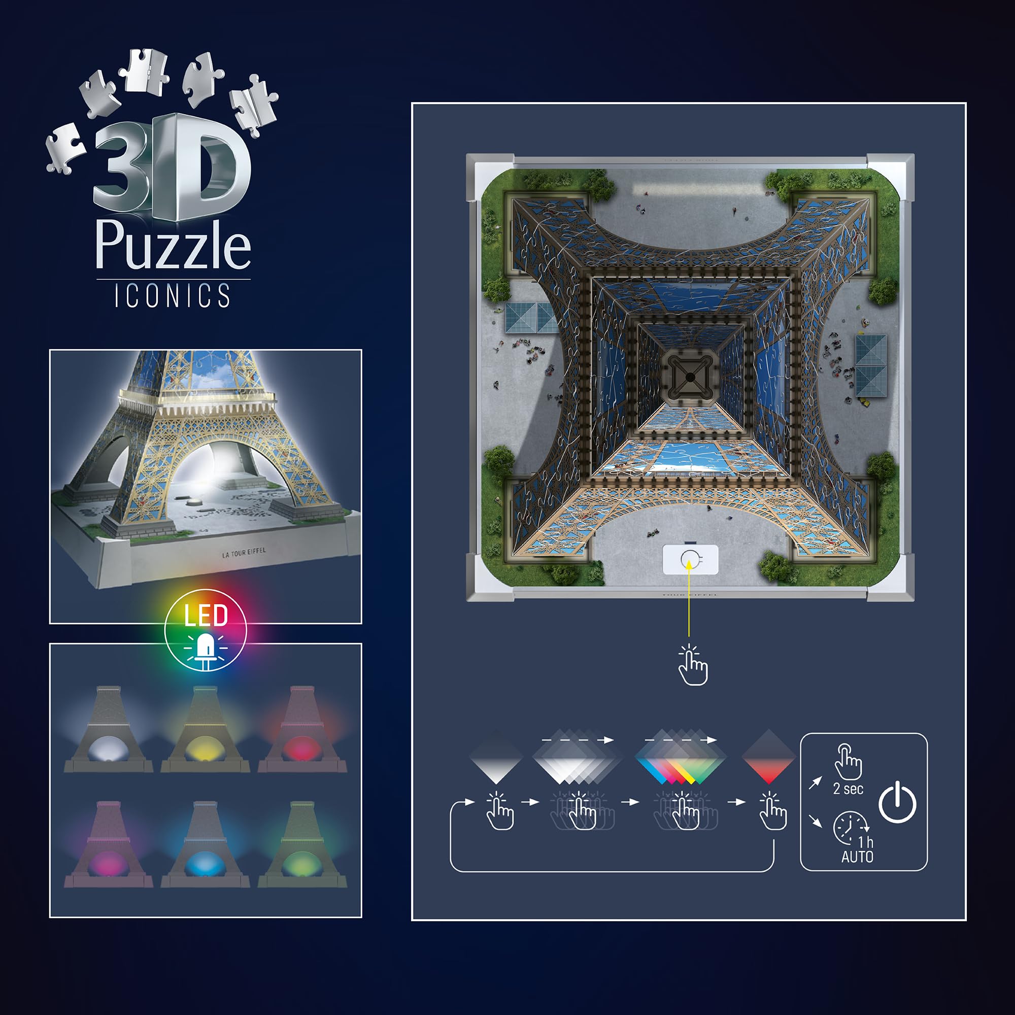 Ravensburger Puzzle 3D Iconics Wieża Eiffla
