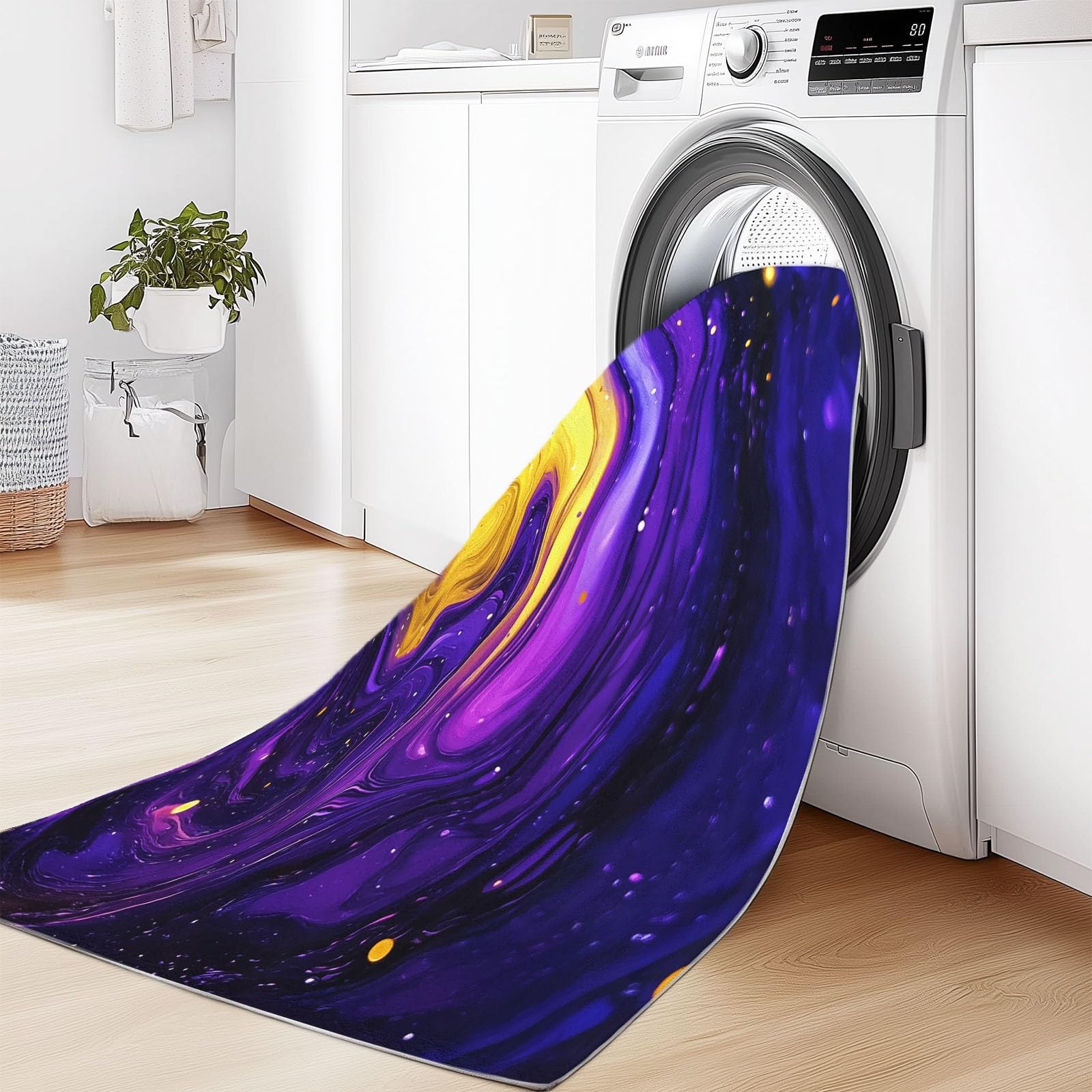 Dywan 120 x 180 cm, psychodeliczny obrotowy galaktyka, nadaje się do prania, fioletowy, miękki, z krótkim włosiem, antypoślizgowy, puszysty, do pokoju dziecięcego, pokoju zabaw, korytarza, jadalni