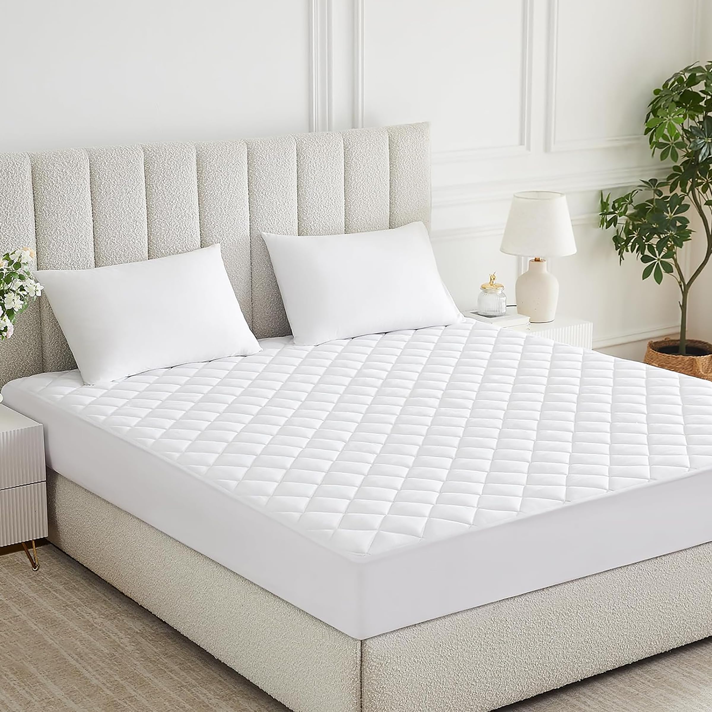 Rohi White 30Cm Fitted Quilted Bunk Bed Mattress Protector 76 X 190Cm | Soft Microfibre Mattress Cover | Breathable & Anti Allergy Mattress Protector | 12" Extra Deep Mattress Topper Cover