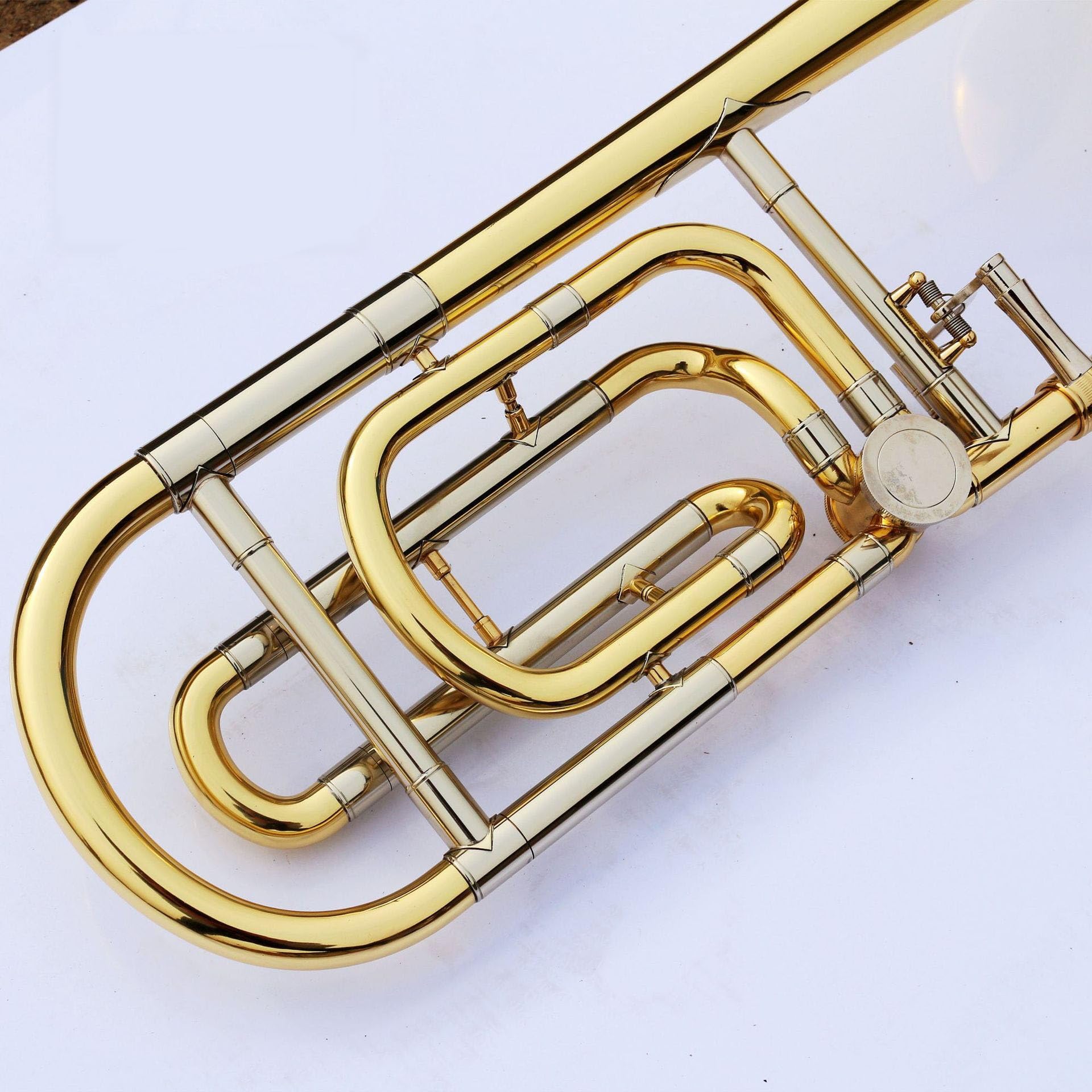 Klassische Bb F Gb D Aufrechte Posaune Gold Silber Mit Gigbag Profiposaune(Gold)